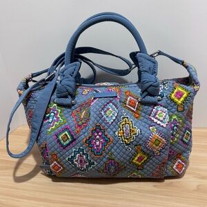 Vera Bradley Hadley Satchel Painted Medallions Pattern Tote Bag Purse Retired